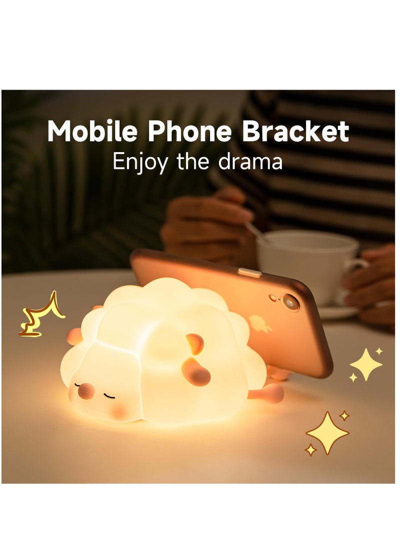 Excefore Rechargeable Led Night Light For Kids, 3-Level Dimmable Nursery Nightlight, Food Grade Silicone Squishy Lamp Perfect Bedside Touch Lamp With 30 Min Timer for Breastfeeding, Toddler, Baby Décor Pink - Image 4