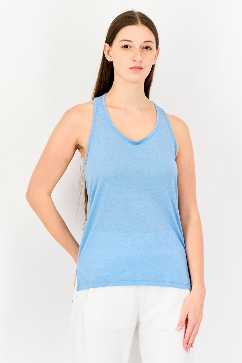 Nike تي شيرت تدريب بدون أكمام للنساء بتقنية دري فيت، أزرق مائي - Image 1