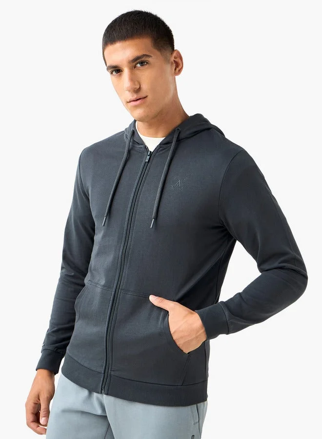 Men Zip Through Hoodie