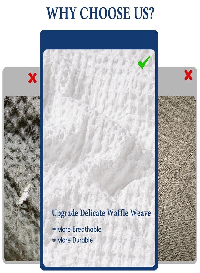 David's Home Waffle Wave Duvet Cover Set Queen Size,Soft Breathable 3pcs Comforter Cover Set with 2 Pillowcases,Textured Home Decor Bedding Set Cozy for All Seasons, White 90"×90",NO Comforter - Image 5