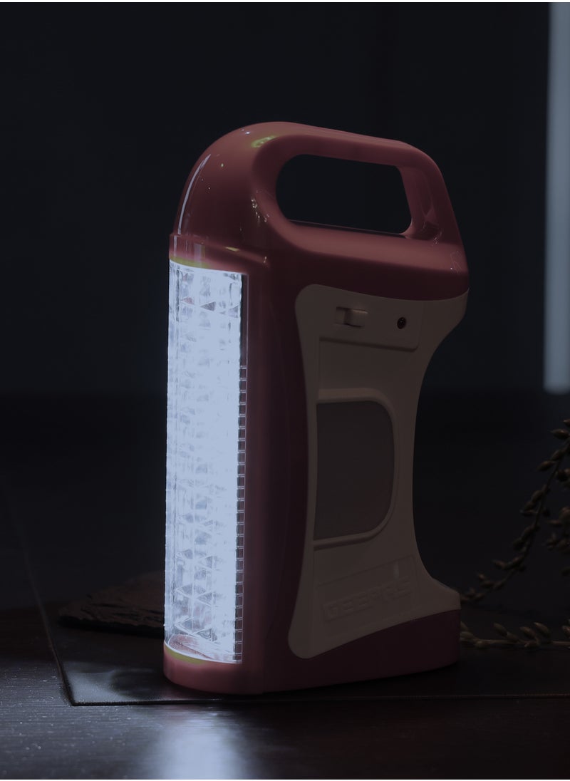 GEEPAS - Rechargeable LED Lantern 30 pcs 5630 SMD LEDs, 2 Side Panels with 18 pcs SMD LEDs | 3 Modes, Perfect for Indoor and Outdoor Use, 60 Hours Continuous Working| 2 Years Warranty GE5511G RED - Image 1