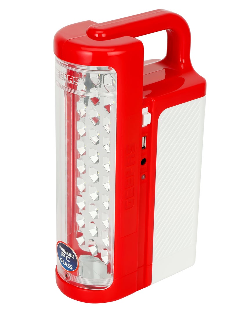 GEEPAS - Geepas Rechargeable LED Lantern| GE5511N, USB,  Portable Solar Input, Unbreakable PC Glass| Ideal for Camping and Hiking, Multicolor - Image 1