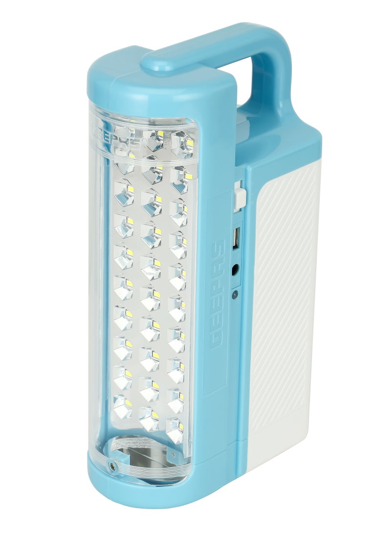 GEEPAS - Geepas Rechargeable LED Lantern| GE5511N, USB,  Portable Solar Input, Unbreakable PC Glass| Ideal for Camping and Hiking, Multicolor - Image 1
