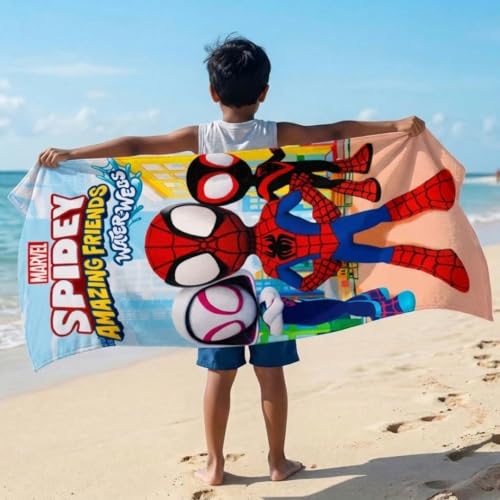 Athom Living Spidey Kids Bath Towel | 100% Cotton, 60x120cm, 350 GSM | Soft, Quick Dry & Highly Absorbent | Superhero Themed Towel for Boys & Girls | Gentle on Skin, Durable & Machine Washable - Image 3