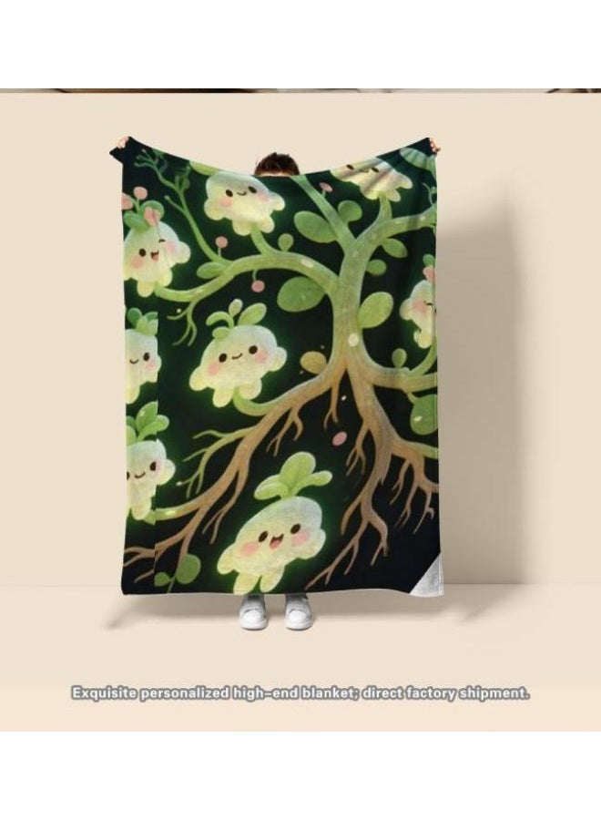 Baby and children's cartoon flannel thin blanket (warm and comfortable, suitable for sleep, game use) 70cm*100cm - 877