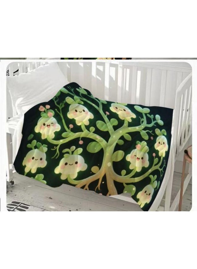 Baby and children's cartoon flannel thin blanket (warm and comfortable, suitable for sleep, game use) 70cm*100cm - 877