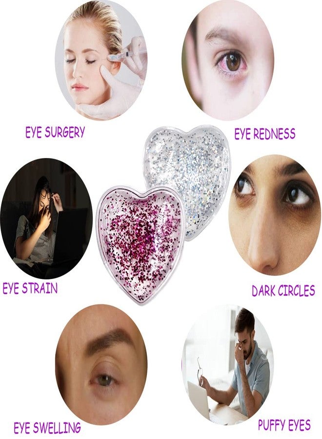 coldchill Reusable Gel Eye Ice Pack, Eye Cold Pads, Hot ＆ Cold Treatment for Eye Strain, Eye Swelling, Eye Redness, Puffy Eyes, Dark Circles, Smooth Fine Lines, and Eye Recover Surgery (2 Hearts ＆ 4PCS) - Image 3