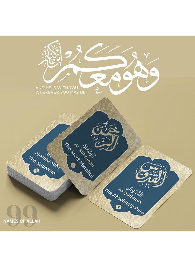 Briston 99 Names of Allah Flashcards: Dual Language Quranic Verses - Asma Ul Husna Cards for Memorization & Insight - Arabic & English, Eid & Ramadan Gift - Eid Al Adha Learning, Black & Gold Design - Briston  - Image 5