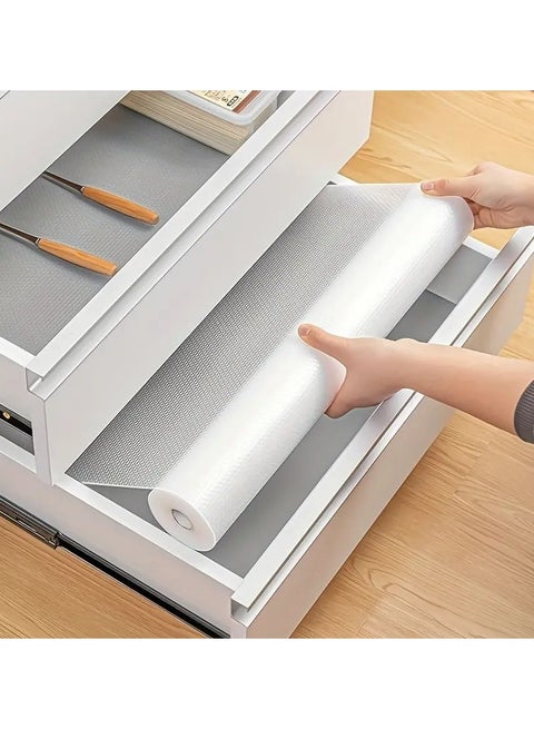 رول مفرش سيليكون لرفوف و أدراج المطبخ و الدواليب والمكاتب قابل للغسيل بخامة عالية الجودة 5 متر