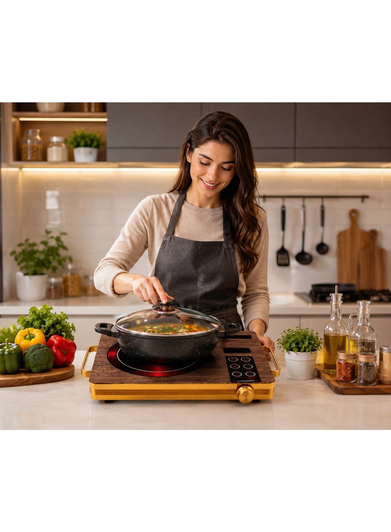 SILVER CREST Single Plate Infrared Electric Cooker 3500W, Portable Ceramic Hot Plate with Fast Heating, Touch Control & LED Display, Multi-Cooking Functions, Overheat Protection, Countertop Electric Stove - Image 3