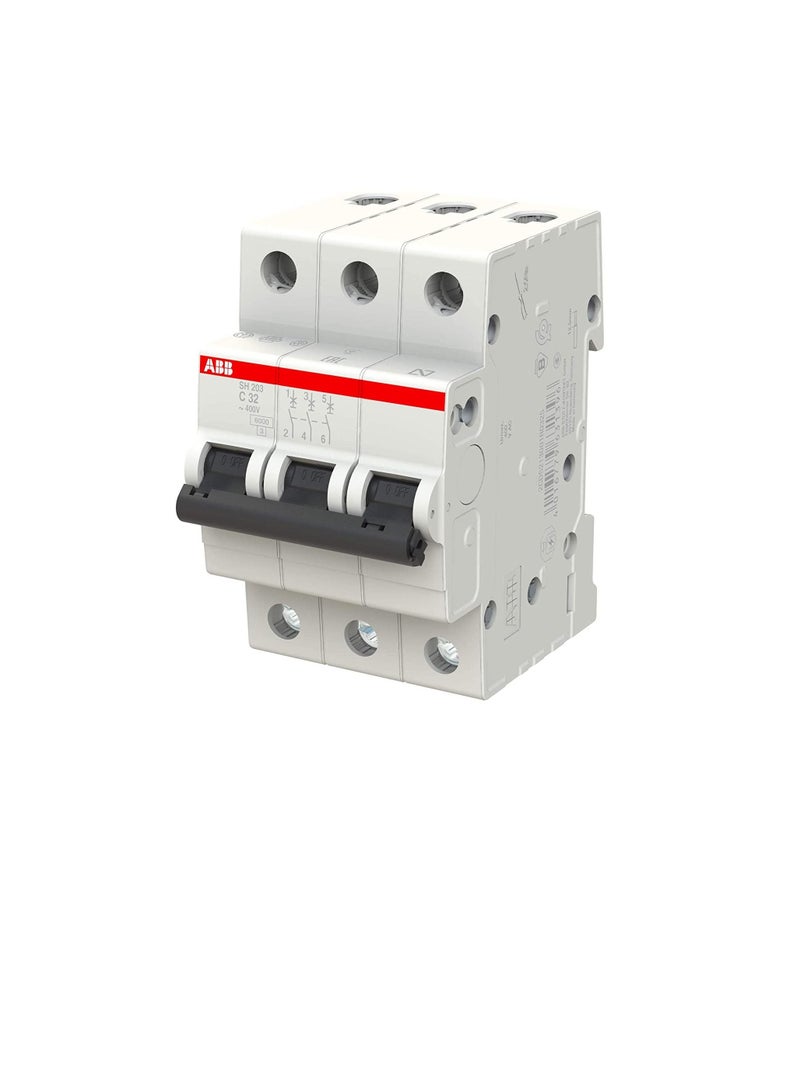 ABB Three pole Miniature Circuit Breaker 32A TP MCB 6KA TYPE C SH203-C32 2CDS213001R0324 - Image 2
