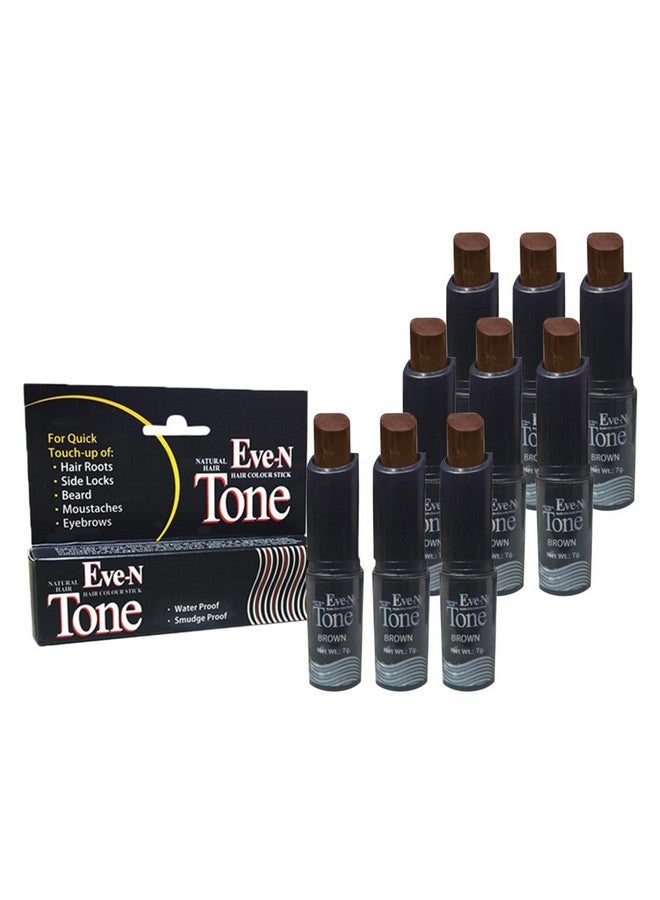 EVE-N Tru Tone Hair Color Stick | Temporary Hair Color | Hair Root Touchup Stick 7G Each Pack Of 12 Brown Instant Hair Dye Stick - Image 1
