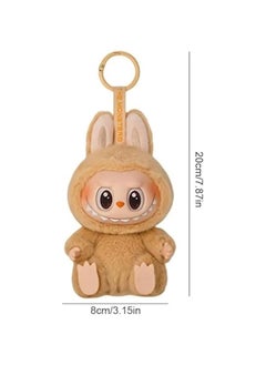 Generic LXQSMKN 𝐋𝐚𝐛𝐮𝐛𝐮 backpacks and key pendants Cute Labubu, Charming Plush Doll Pendant Hanging Keyring Card Gift (Khaki), A1, standard  - Image 2