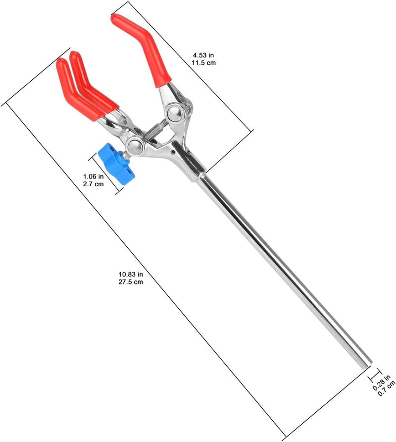 stonylab 3 Prong Swivel Lab Clamp, Multipurpose Extension Clamp with 7 Inch Rod, Universal Lab Accessory - Image 2