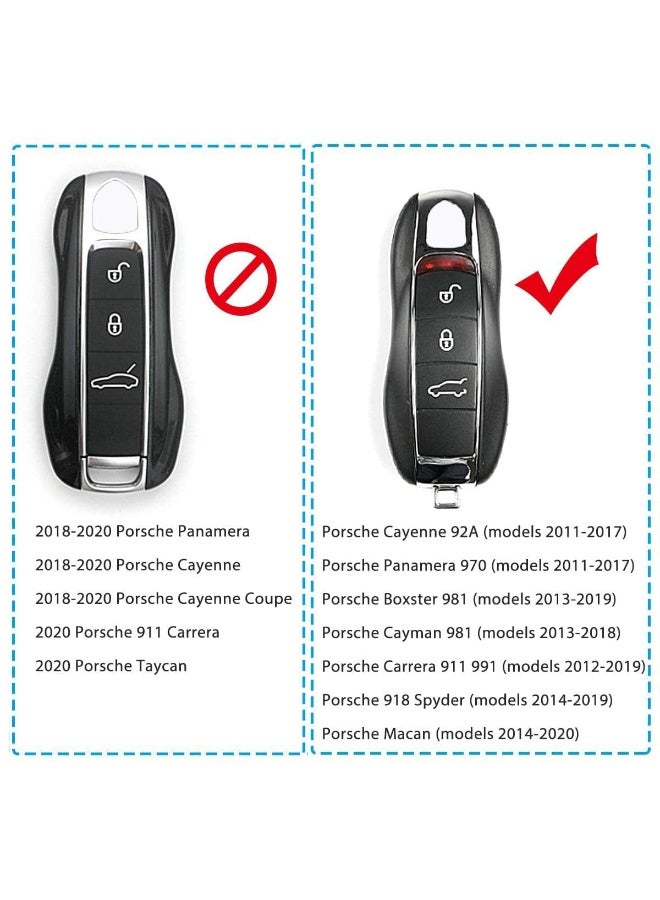 NOSKIN 3-Pack Key Fob Cover, Premium Silver ABS Key Shell Protector, Compatible with Turbo Cayenne Panamera Macan Cayman 911 918 996 997 991,Silver - Image 2