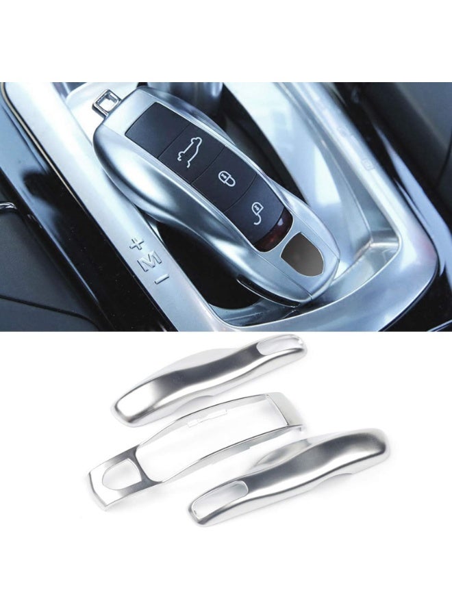 NOSKIN 3-Pack Key Fob Cover, Premium Silver ABS Key Shell Protector, Compatible with Turbo Cayenne Panamera Macan Cayman 911 918 996 997 991,Silver - Image 1