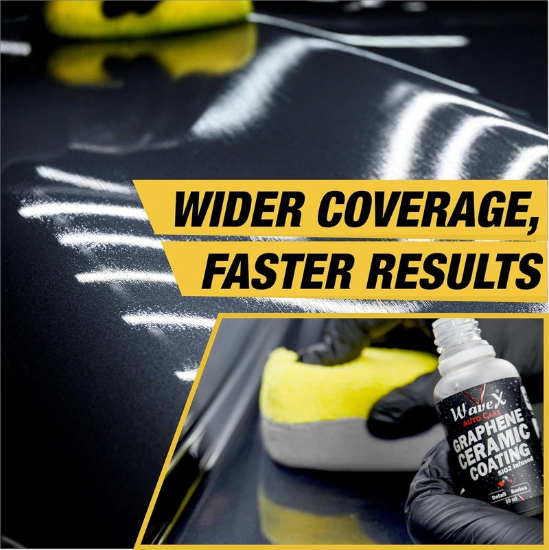 Wavex Dual Microfiber Applicator Car Polish Sponge (Pack of 12) | Microfiber Applicator Sponge for Car Polish | Great Car Polish Pad Applicator for Ceramic Coating, Waxes, Polishes, Dressers & More - Image 5