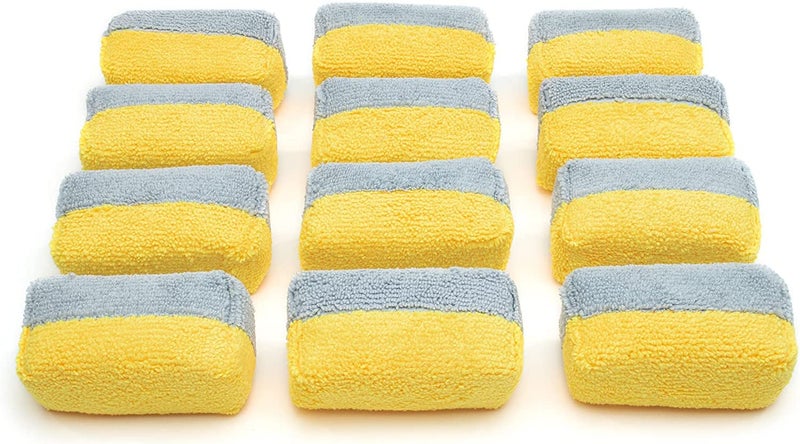 Wavex Dual Microfiber Applicator Car Polish Sponge (Pack of 12) | Microfiber Applicator Sponge for Car Polish | Great Car Polish Pad Applicator for Ceramic Coating, Waxes, Polishes, Dressers & More - Image 1