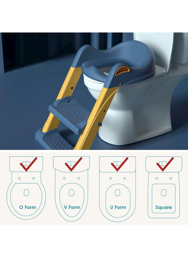 ECVV Potty Training Toilet Seat, Foldable Stool With Ladder, Used In Most Toilets, Can Bear 75kg, (BLUE)  - Image 5