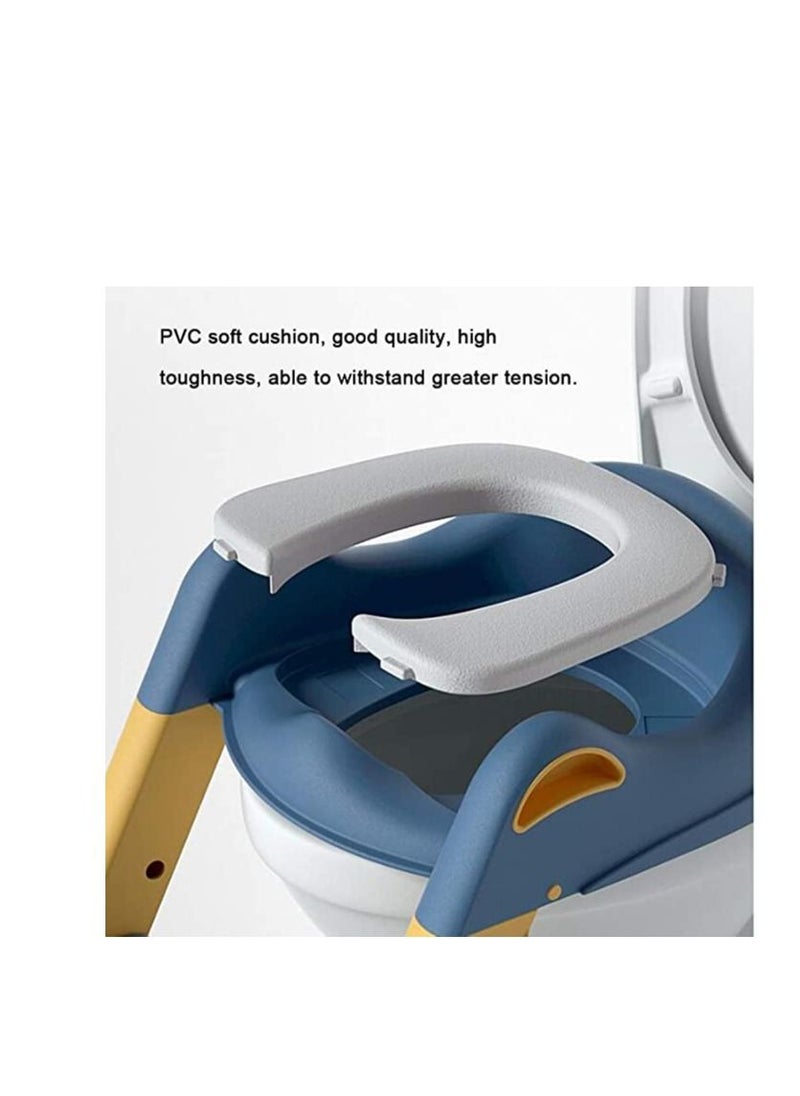 ECVV Potty Training Toilet Seat, Foldable Stool With Ladder, Used In Most Toilets, Can Bear 75kg, (BLUE)  - Image 3