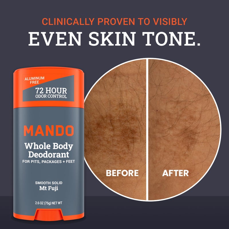 Mando Whole Body Deodorant For Men - Smooth Solid Stick - 72 Hour Odor Control - Aluminum Free, Baking Soda Free, Skin Safe - 2.6 ounce (Pack of 2) - Mt Fuji - Image 5