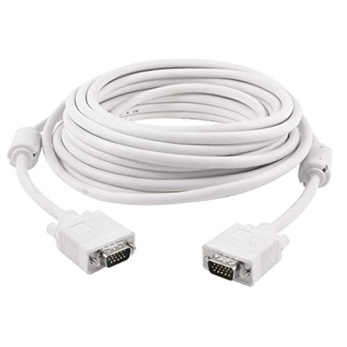 Terabyte Male To Male Vga Cable 10 Meter, Support Laptop Pc/Monitor/Lcd/Led, Plasma, Projector, Tft. Vga To Vga Converter Adapter Cable (White) - Image 1