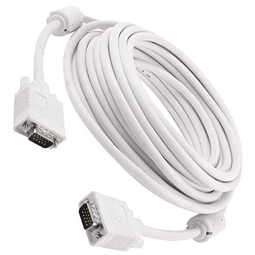 Terabyte Male To Male Vga Cable 10 Meter, Support Laptop Pc/Monitor/Lcd/Led, Plasma, Projector, Tft. Vga To Vga Converter Adapter Cable (White) - Image 2