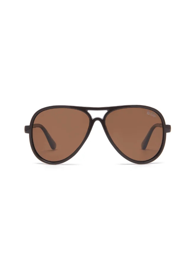 لي كوبر Polarized PC Brown with Aviator type, Round Shape52-17-120 mm Size, 0.74MM POLARZIED Lens Material, Brown Frame Color