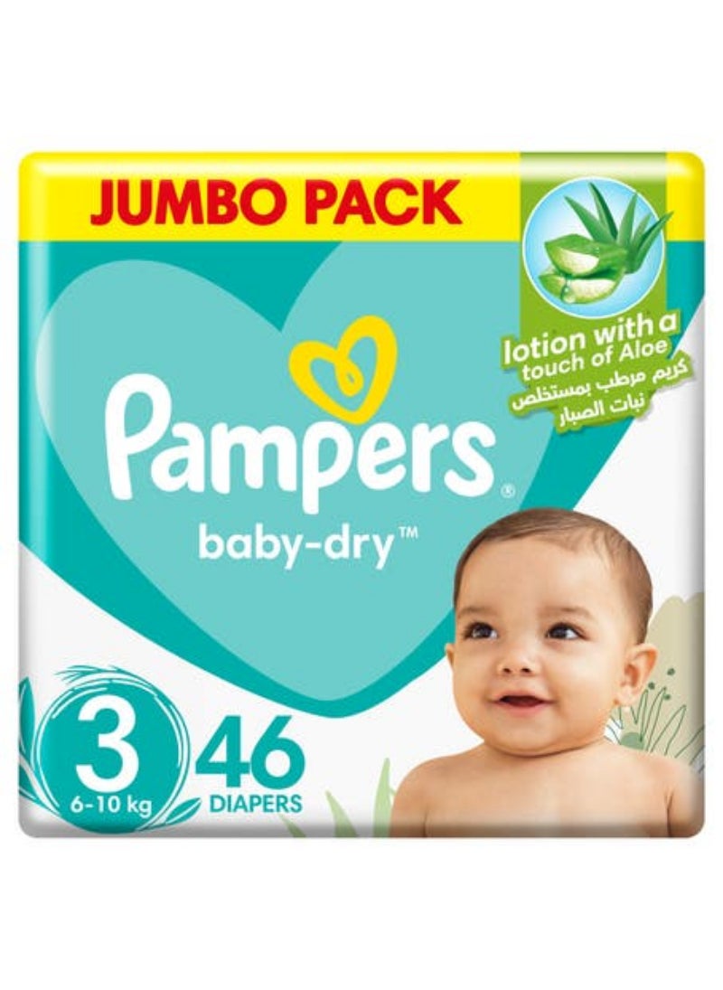 Pampers Babydry Diapers With Aloe Vera Lotion Size 3 611 Kg 46 Diapers