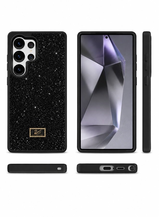 VR CREATIVE Luxury Sparkling Crystal Rhinestone Protective Phone Case Cover for Samsung Galaxy S25 Ultra – Black - Image 3