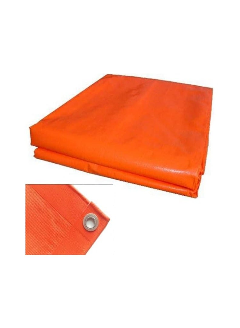 KNP Orange Rain Cover Tarpaulin Sheet (24 x 24) is a durable and vibrant cover designed to provide reliable protection against rain, dust, and other environmental elements. - Image 1