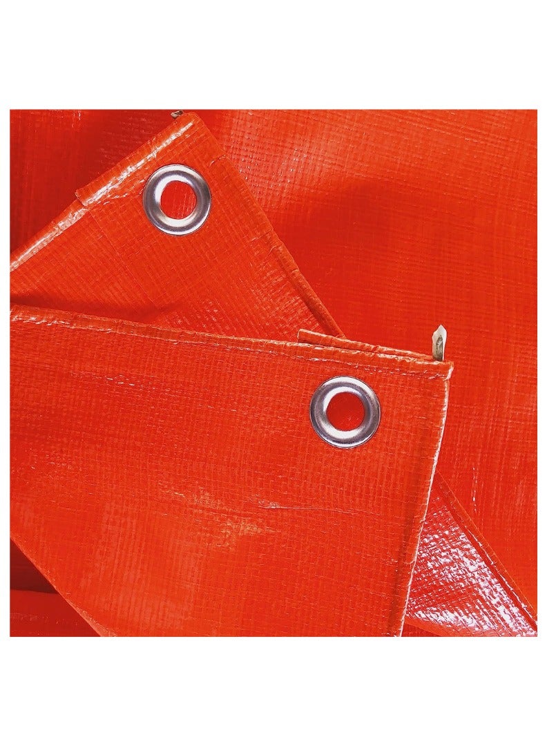 KNP Orange Rain Cover Tarpaulin Sheet (24 x 24) is a durable and vibrant cover designed to provide reliable protection against rain, dust, and other environmental elements. - Image 4