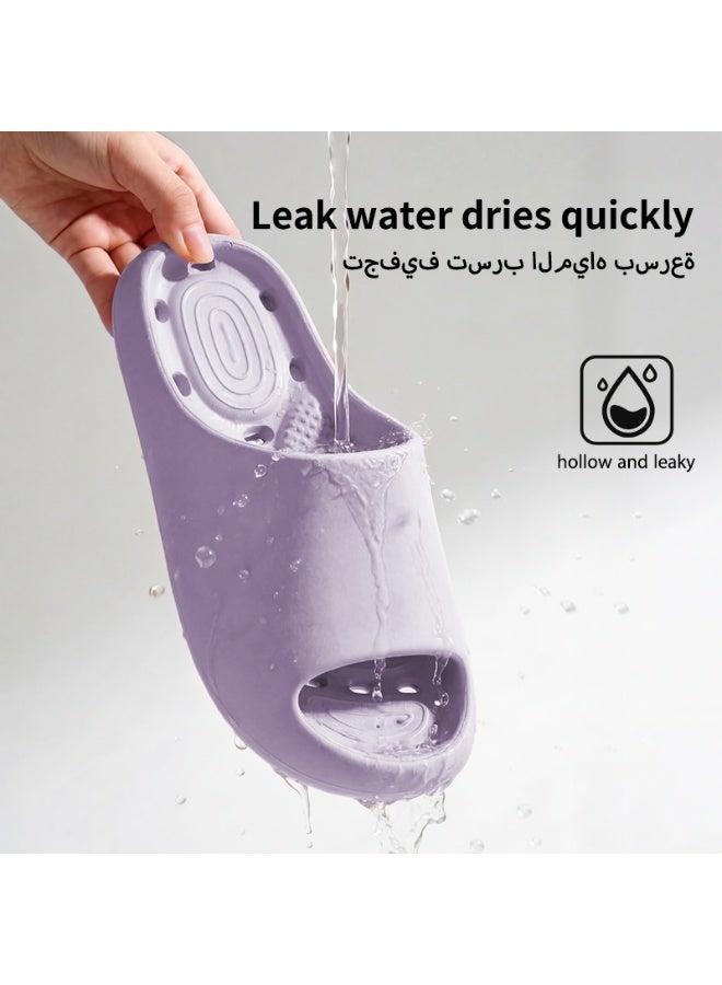 Non-Slip Quick-Drying Shower Slippers with Drain Holes & Massage Footbed, Soft Cushioned Water Leaking Slides for Men Women Bathroom Pool