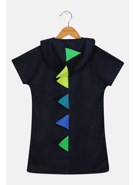 Andy & Evan Kids Boy Plain Short Sleeves Hoodie, Navy  - Image 2
