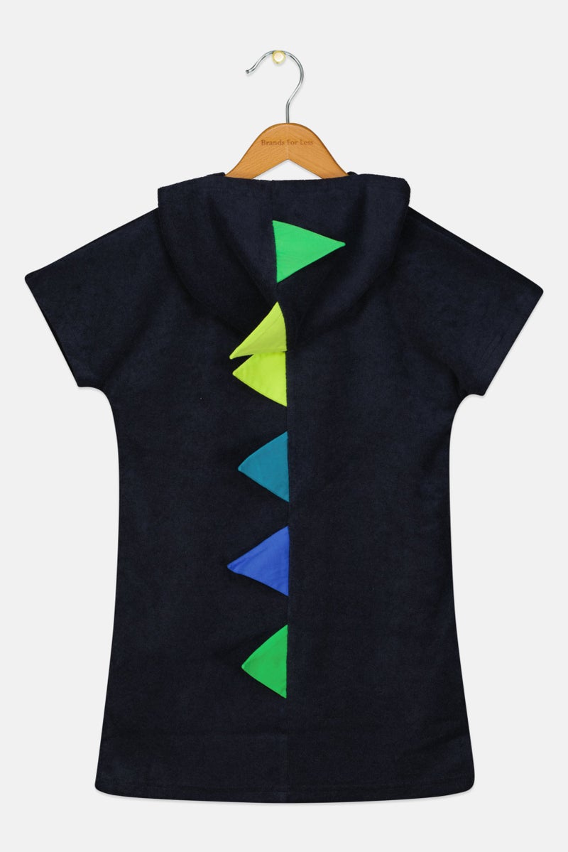 Andy & Evan Kids Boy Plain Short Sleeves Hoodie, Navy - Image 2
