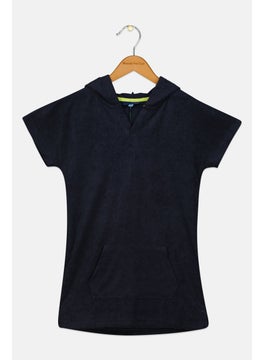 Andy & Evan Kids Boy Plain Short Sleeves Hoodie, Navy  - Image 1