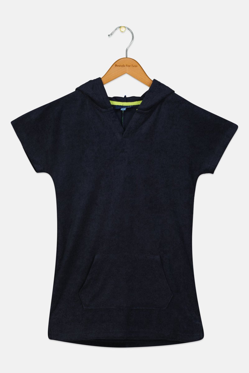 Andy & Evan Kids Boy Plain Short Sleeves Hoodie, Navy - Image 1