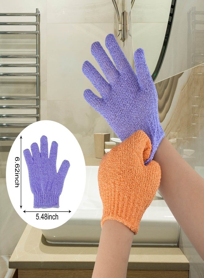CREHODEC 4 Pcs Shower Gloves, Exfoliating Gloves, Exfoliating Mitt, Exfoliating Body Scrub, Loofah Bath Gloves for Men, Women (Yellow, 4) - Image 3