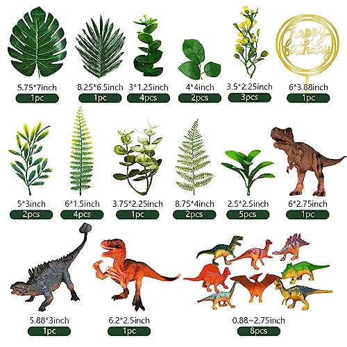 DRWATE Dinosaur Cake Toppers Artificial Plants Grass Cake Decorations for Dinosaur Theme Jungle Birthday Supplies Style 2 - Image 5