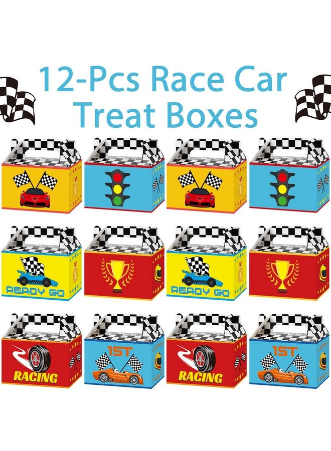 Tevxj 12 Pieces Race Car Party Favor Boxes Racing Goodies Candy Treat Bags Two Fast Birthday Party Decorations Let Go Racing Car Themed Party Supplies Box For Kids 6 X 3 X 3.5 Inches - Image 4
