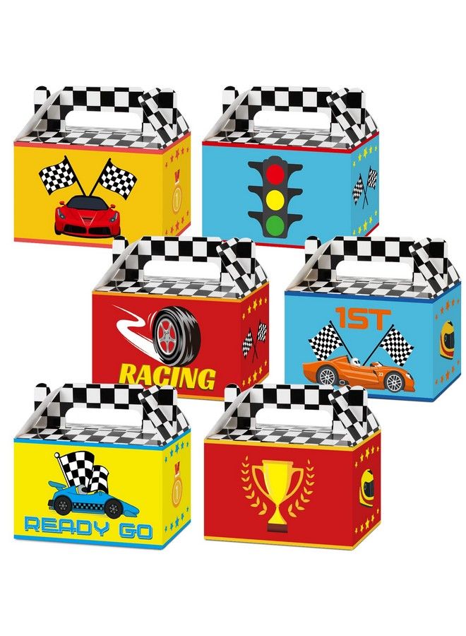 Tevxj 12 Pieces Race Car Party Favor Boxes Racing Goodies Candy Treat Bags Two Fast Birthday Party Decorations Let Go Racing Car Themed Party Supplies Box For Kids 6 X 3 X 3.5 Inches - Image 2