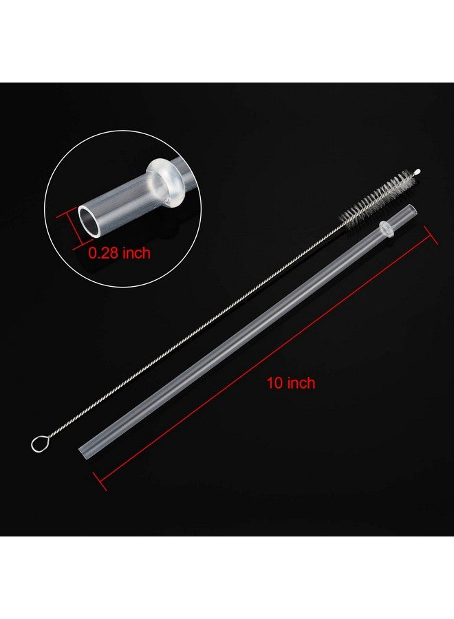 جوفيتيك 50 قطعة من شفاطات الشرب البلاستيكية الصلبة القابلة لإعادة الاستخدام من جوفيتيك، مناسبة للأكواب ومرطبانات ماسون والميلك شيك والعصائر، شفاطات بلاستيكية شفافة قابلة لإعادة الاستخدام مع فرشاة تنظيف (10 بوصات، شفافة) - Image 3