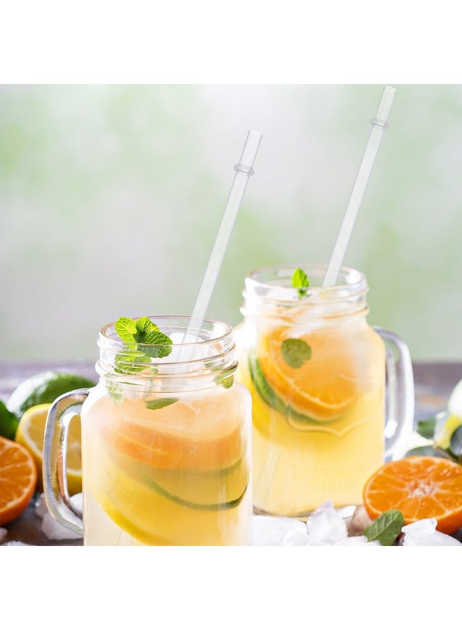 جوفيتيك 50 قطعة من شفاطات الشرب البلاستيكية الصلبة القابلة لإعادة الاستخدام من جوفيتيك، مناسبة للأكواب ومرطبانات ماسون والميلك شيك والعصائر، شفاطات بلاستيكية شفافة قابلة لإعادة الاستخدام مع فرشاة تنظيف (10 بوصات، شفافة) - Image 4