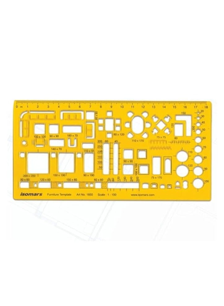 Isomars Architect Furniture 1:100 Scale Template - Image 1