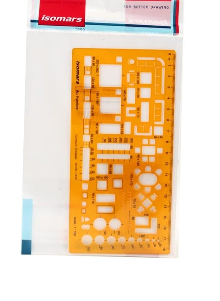 Isomars Architect Furniture 1:100 Scale Template - Image 2