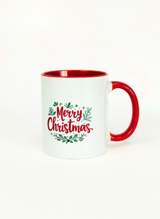 Christmas Mugs with Cute Cat Design + Merry Christmas - Pack of 2 - Premium Ceramic Mug with Inner and Handle Red  - Image 3