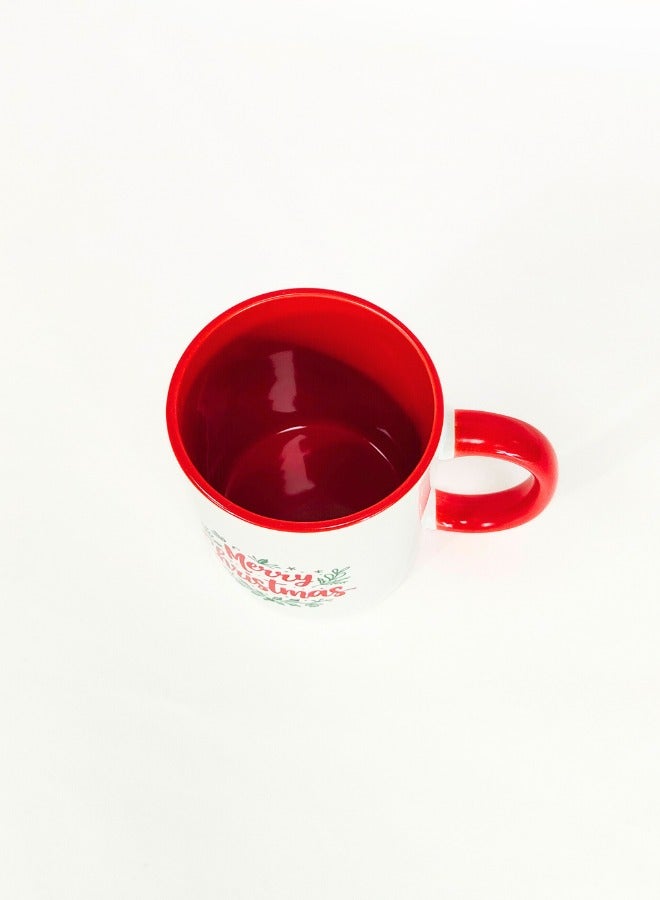 Christmas Mugs with Cute Cat Design + Merry Christmas - Pack of 2 - Premium Ceramic Mug with Inner and Handle Red  - Image 4
