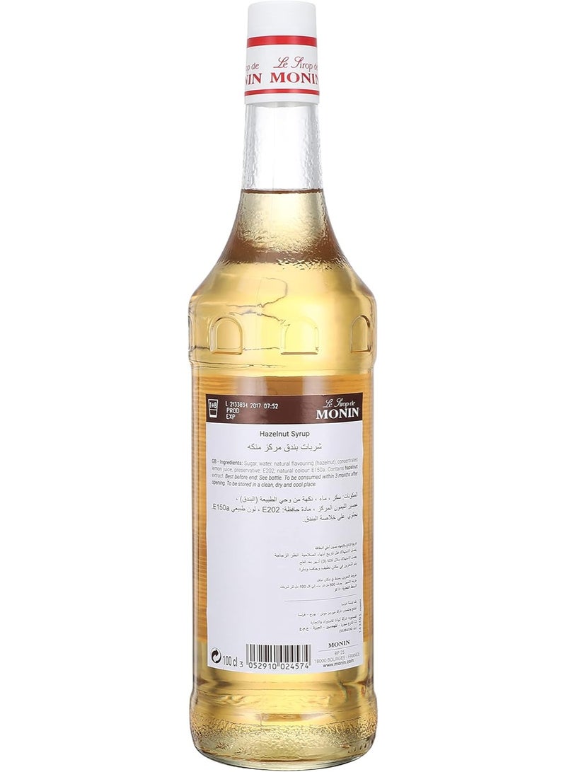 Monin Premium Hazelnut Flavored Syrup for Coffee and Beverages - 1L - Image 2
