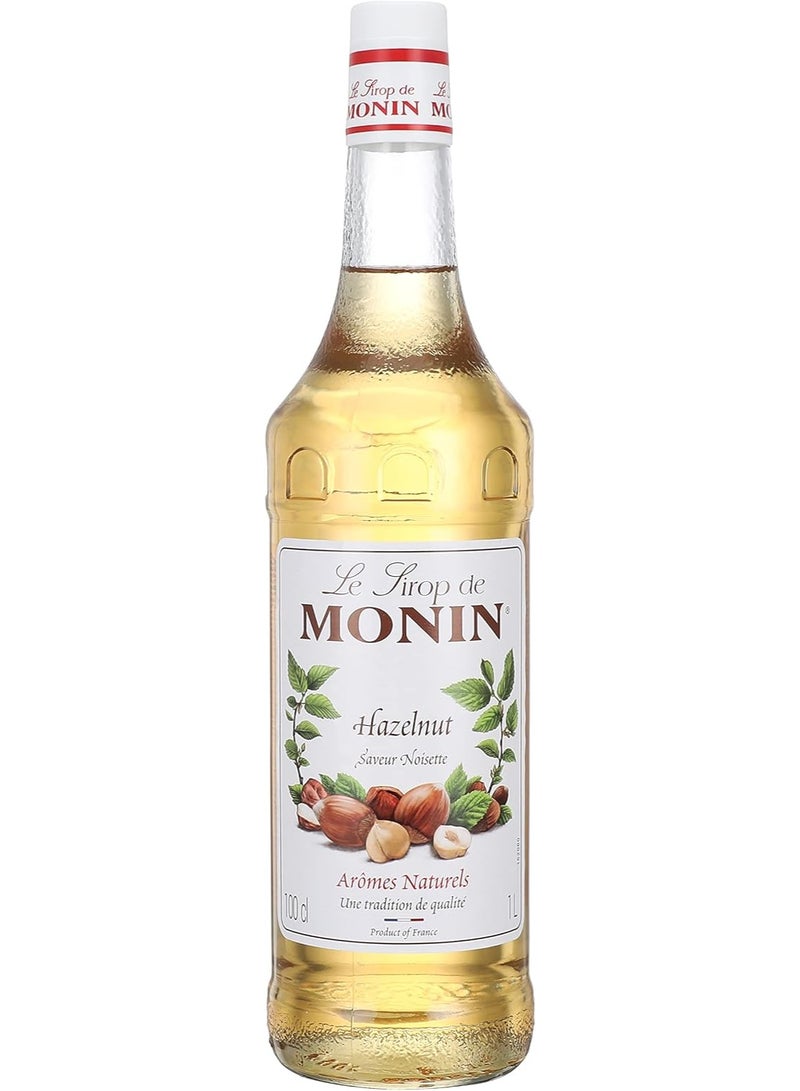 Monin Premium Hazelnut Flavored Syrup for Coffee and Beverages - 1L - Image 1