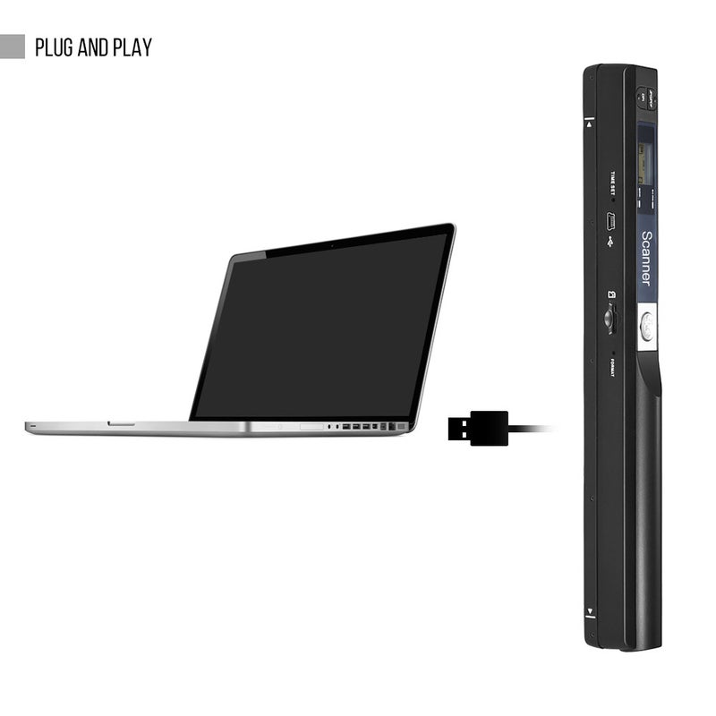 مسح لاسلكي محمول يدوياً على شكل عصا بحجم A4 ودقة 900 نقطة في البوصة وصيغ JPG/PDF وشاشة LCD مع حقيبة وحماية وبطاقة TF سعة 8 جيجابايت للمستندات التجارية والقسائم والكتب والصور - Image 3